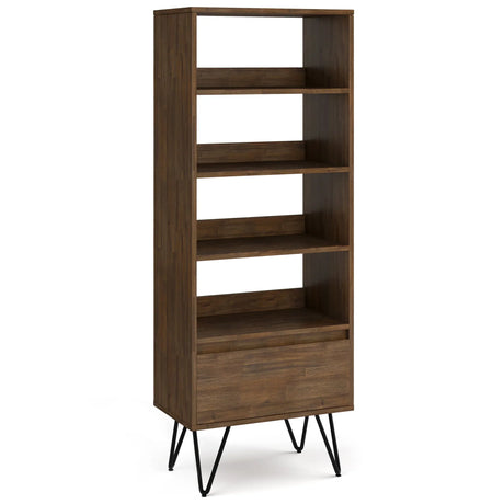 Chase - Tall Bookcase - Rustic Natural Aged Brown - Furniture Home Direct