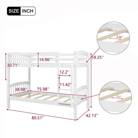 Solid Construction Bunk Bed With Ladder - Furniture Home Direct