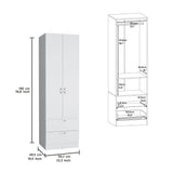 Armoire Organiser, Two Shelves, Rod, Double Door Cabinet Armoire - Furniture Home Direct