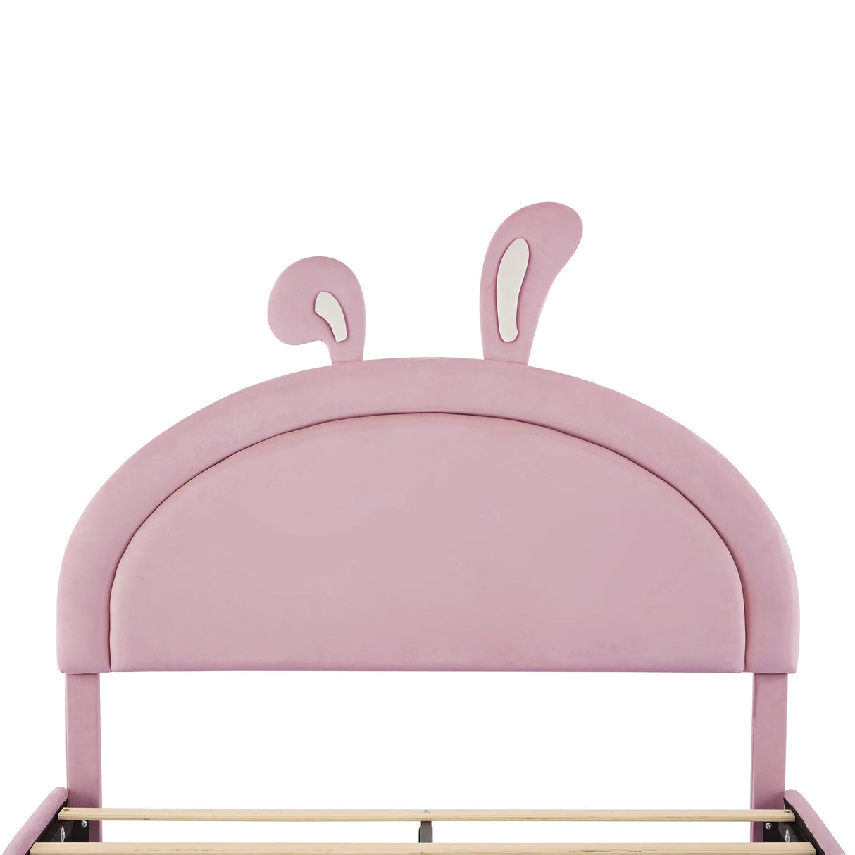 Rabbit Shaped Bed With Storage Stools Upholstered Pink - Furniture Home Direct