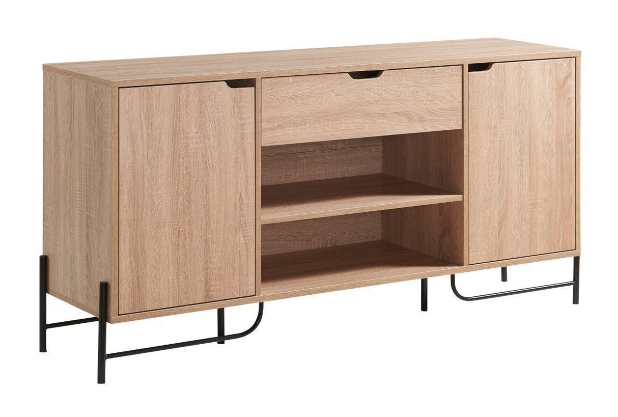 Buffet With Metal Legs With Two Door, One Drawer And Six Shelves - Furniture Home Direct