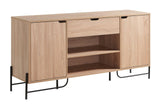 Buffet With Metal Legs With Two Door, One Drawer And Six Shelves - Furniture Home Direct