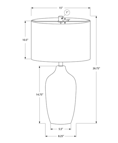 Lighting, Table Lamp, Ceramic, Resin, Contemporary - Gray - Furniture Home Direct