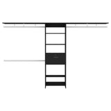 Closet System With Drawer And Hanging Rods Premium Black - Furniture Home Direct