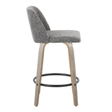 Toriano - Contemporary Fixed Height Counter Stool With Swivel & Round Footrest (Set of 2) - Furniture Home Direct