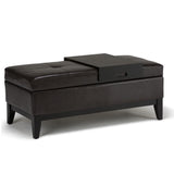 Oregon - Contemporary Storage Ottoman Bench With Tray - Furniture Home Direct