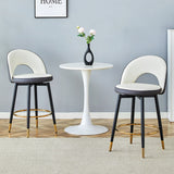 Bar Stool Set Modern Upholstered Two Tone White and Gray - Furniture Home Direct