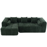 Sectional Sofa Modular Tufted Chenille Upholstery Green - Furniture Home Direct