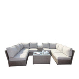 Comfortable Modern Patio Rattan Sectional Set With Cushions - Furniture Home Direct