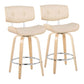 Lombardi - Mid Century Modern Fixed Height Counter Stool With Swivel With Round Footrest (Set of 2) - Furniture Home Direct