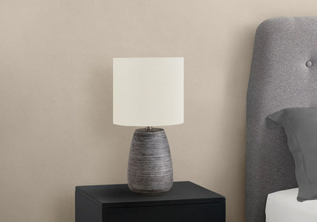 Lighting, Table Lamp, Ceramic, Contemporary - Gray / Cream - Furniture Home Direct