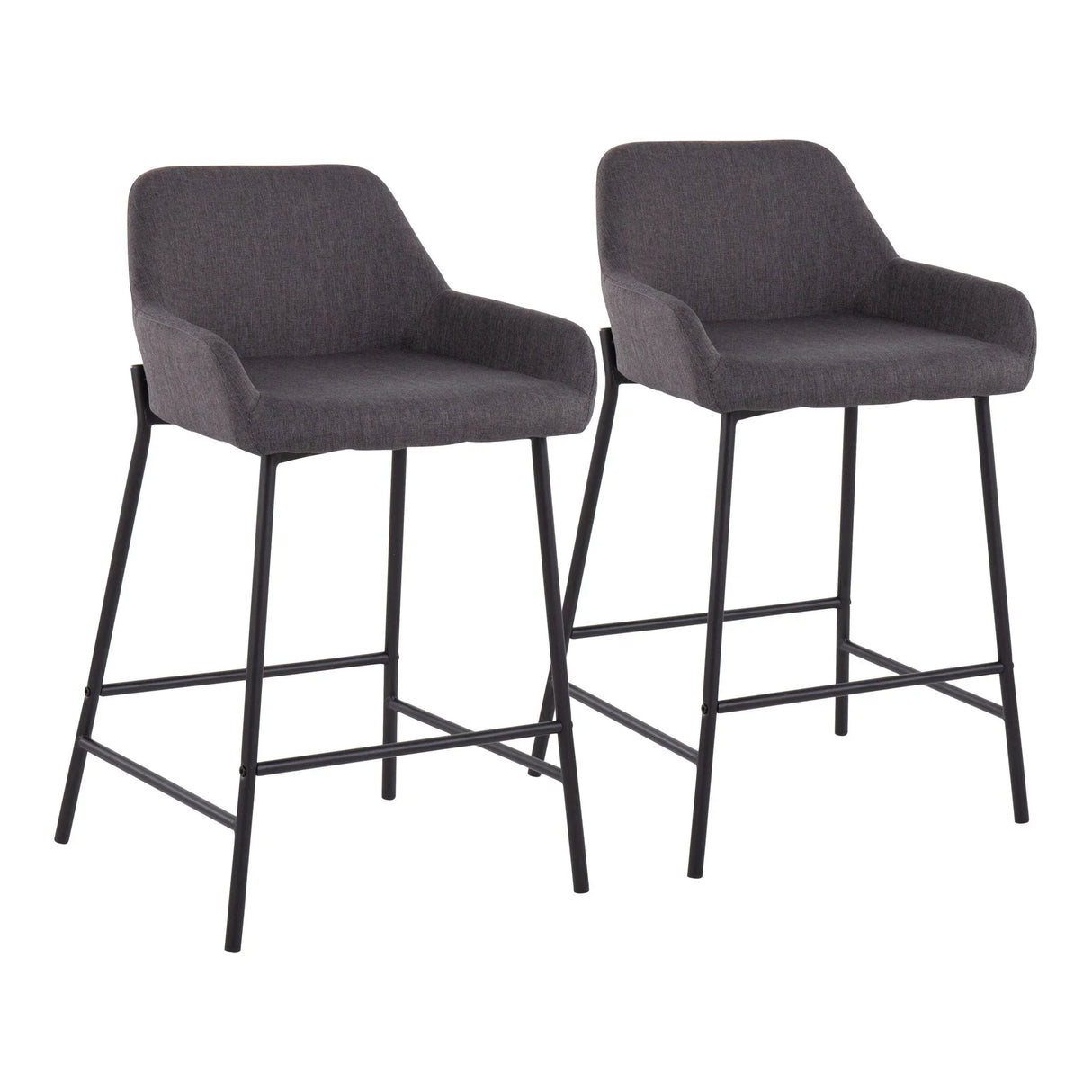 Daniella - Industrial Fixed Height Counter Stool (Set of 2) - Furniture Home Direct