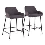 Daniella - Industrial Fixed Height Counter Stool (Set of 2) - Furniture Home Direct
