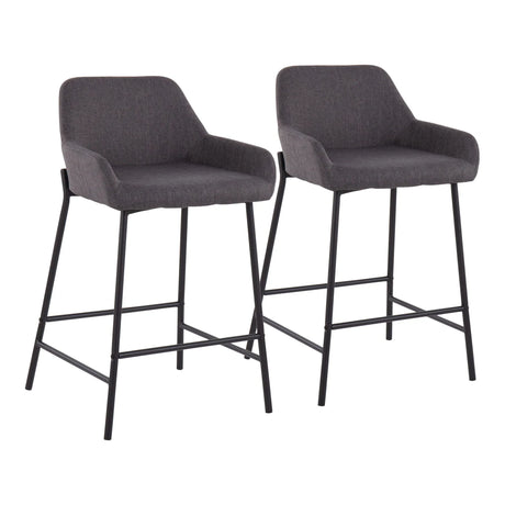 Daniella - Industrial Fixed Height Counter Stool (Set of 2) - Furniture Home Direct