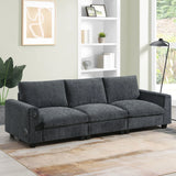 Sectional With Bluetooth Speaker Comfy Cloud Couch Set With Drop Down Table Cup Holders, USB Charger Storage Armrest Wide Seat Sofa - Furniture Home Direct