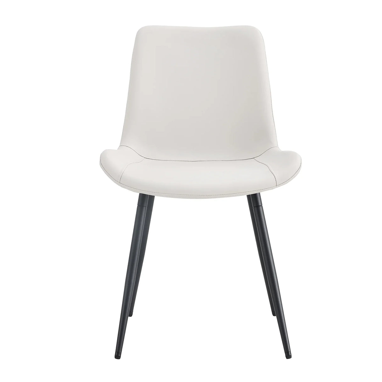 Set Of 6 White Faux Leather Dining Chairs - Furniture Home Direct
