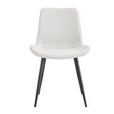 Set Of 6 White Faux Leather Dining Chairs - Furniture Home Direct