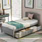Platform Storage Bed Wood Bed Frame With Two Drawers And Headboard - Furniture Home Direct