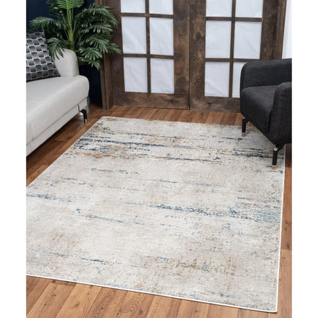 Elegance - 5'3" X 7'3" Area Rug - Ivory, Polyester - Furniture Home Direct