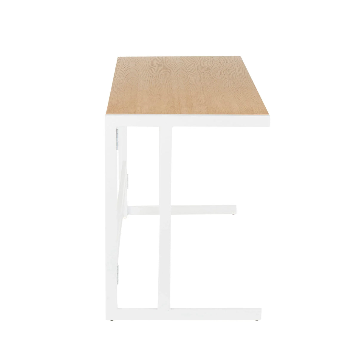 Roman - Industrial Office Desk - White / Natural - Furniture Home Direct