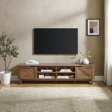 Rustic Barndoor Open-Storage TV Stand For TVs Up To 80" - Furniture Home Direct