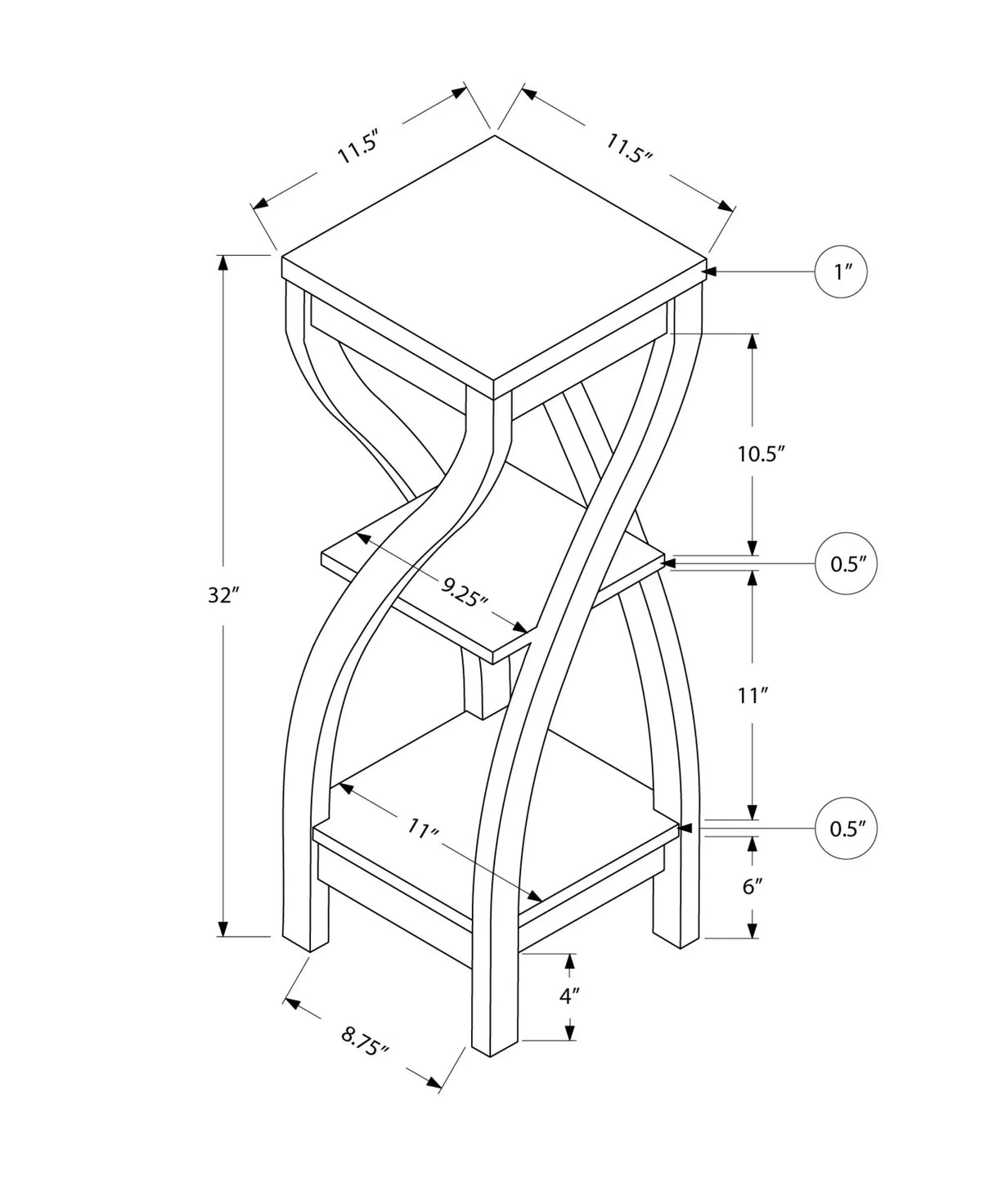 Accent Table Versatile Usage, Square, Contemporary & Modern - Furniture Home Direct