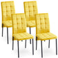 Velvet High Back Nordic Dining Chair Modern Fabric Chair With Black Legs (Set of 2) - Furniture Home Direct