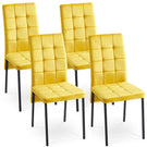 Velvet High Back Nordic Dining Chair Modern Fabric Chair With Black Legs (Set of 2) - Furniture Home Direct