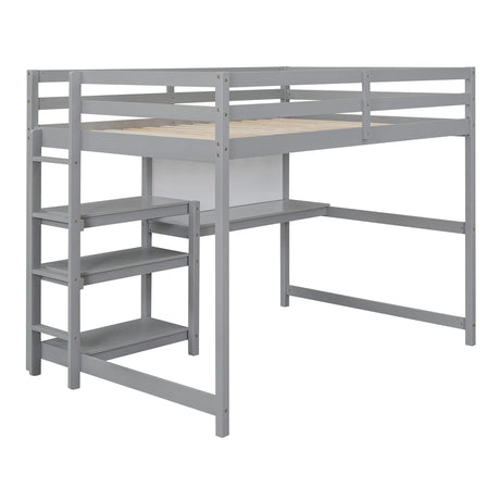 Loft Bed With Shelves, Desk And Writing Board - Furniture Home Direct