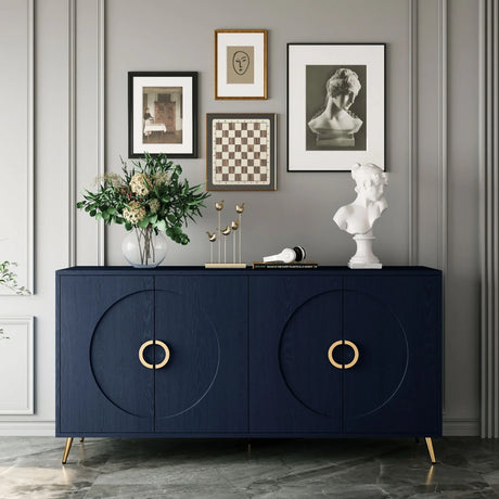 Modern Lacquered 4 Door Wooden Cabinet Sideboard Buffet Server Cabinet Storage Cabinet, For Living Room, Entryway, Hallway, Office, Kitchen And Dining Room - Furniture Home Direct