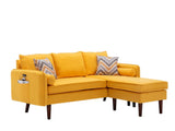 Mia - Sectional Sofa Chaise With USB Charger And Pillows - Furniture Home Direct