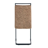 Dining Chairs Upholstered Modern Cantilever Steel Brown - Furniture Home Direct