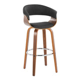 Vintage Mod - Mid Century Modern Fixed Height Barstool With Swivel With Round Footrest (Set of 2) - Furniture Home Direct