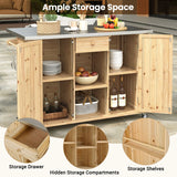 Outdoor Kitchen Island With Stainless Steel Top, Ample Storage Space, Towel And Spice Racks And A Bottle Opener - Furniture Home Direct