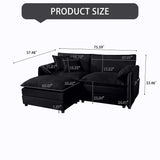 Modern Comfy Deep Seat Modular Sectional Sofa Cloud Couch With Ottoman - Furniture Home Direct
