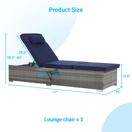 Outdoor Chaise - Gray