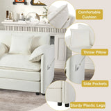 Modern Comfy Deep Seat Modular Sectional Sofa Cloud Couch With Ottoman - Furniture Home Direct