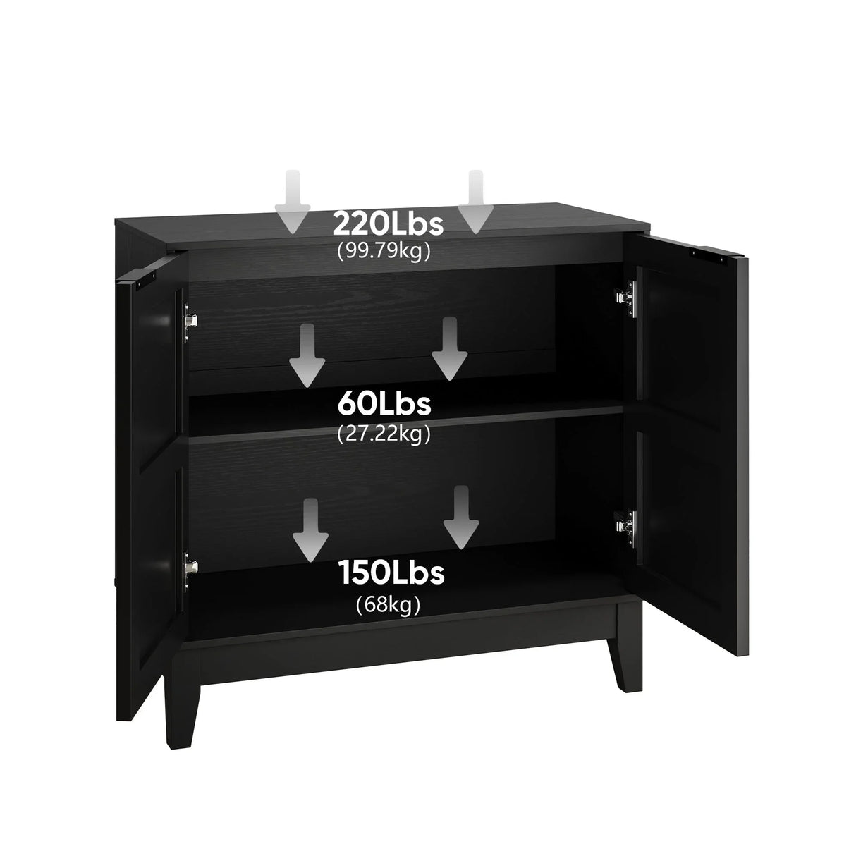 Vintage Carved Cabinet With Adjustable Shelves - Black - Furniture Home Direct
