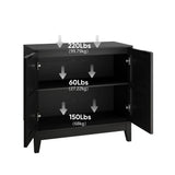 Vintage Carved Cabinet With Adjustable Shelves - Black - Furniture Home Direct