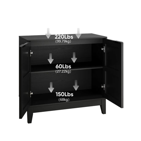 Vintage Carved Cabinet With Adjustable Shelves - Black - Furniture Home Direct