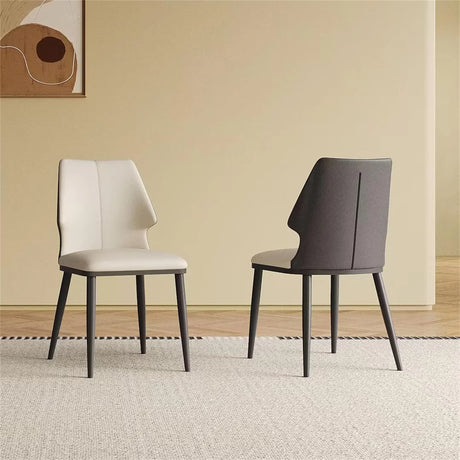 Contemporary Dining Chair (Set of 2) Comfortable Material For Home Or Office - Gray / White - Furniture Home Direct
