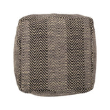 Barracuda - Handcrafted Cotton Pouf With Chevron Pattern - Brown / Beige - Furniture Home Direct