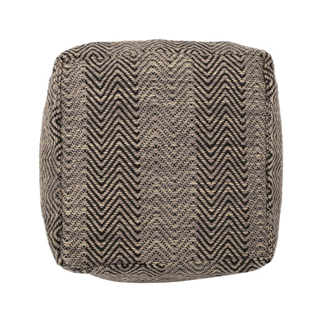Barracuda - Handcrafted Cotton Pouf With Chevron Pattern - Brown / Beige - Furniture Home Direct