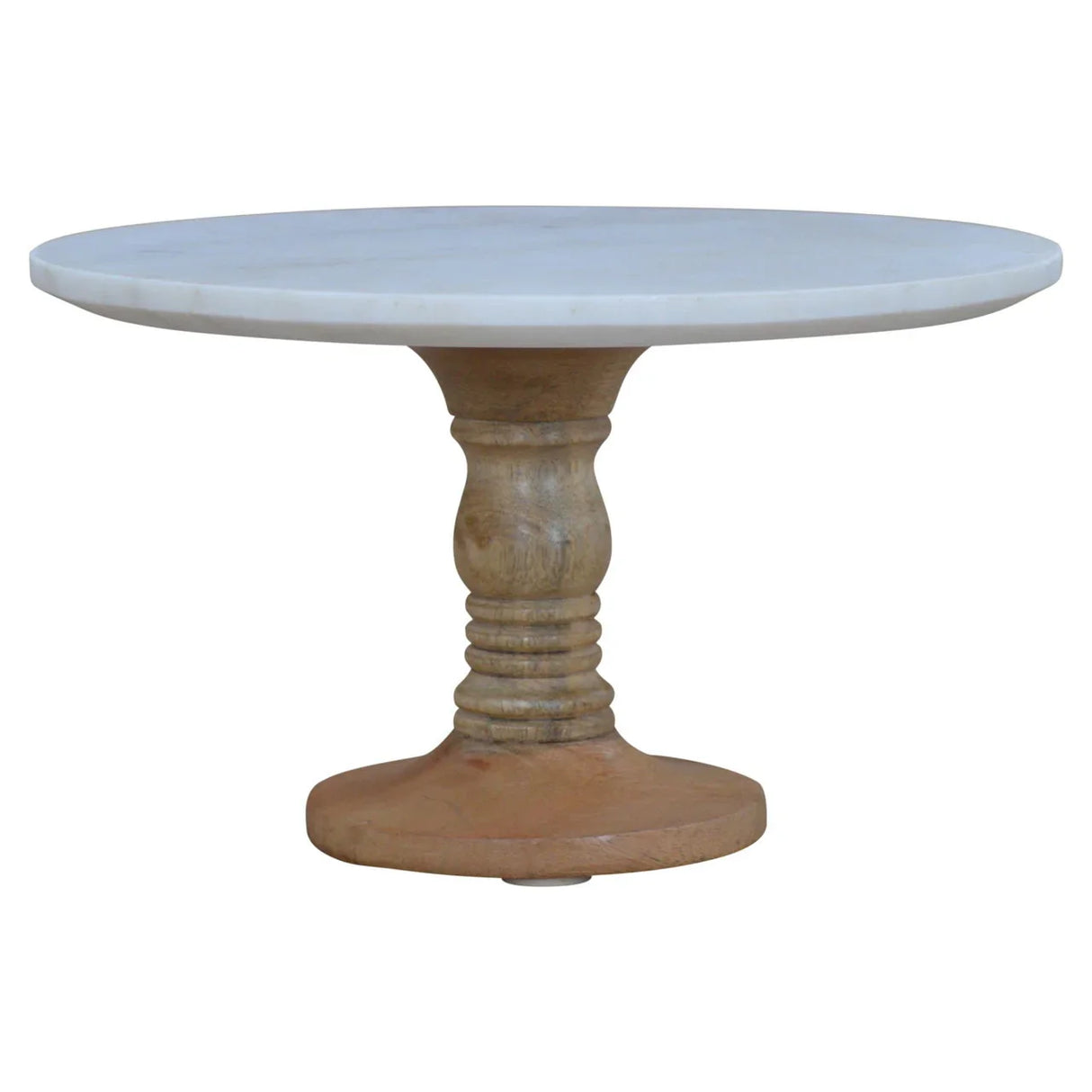 Cake Stand With Marble Top - Light Brown - Furniture Home Direct