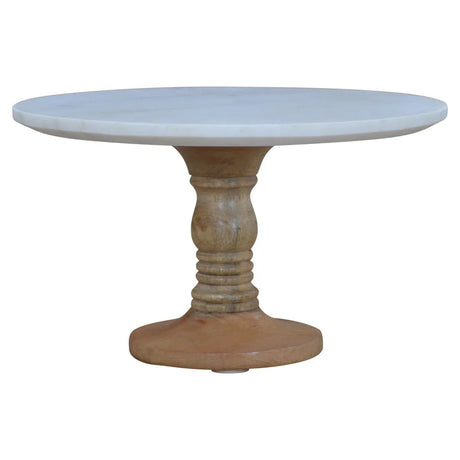 Cake Stand With Marble Top - Light Brown - Furniture Home Direct