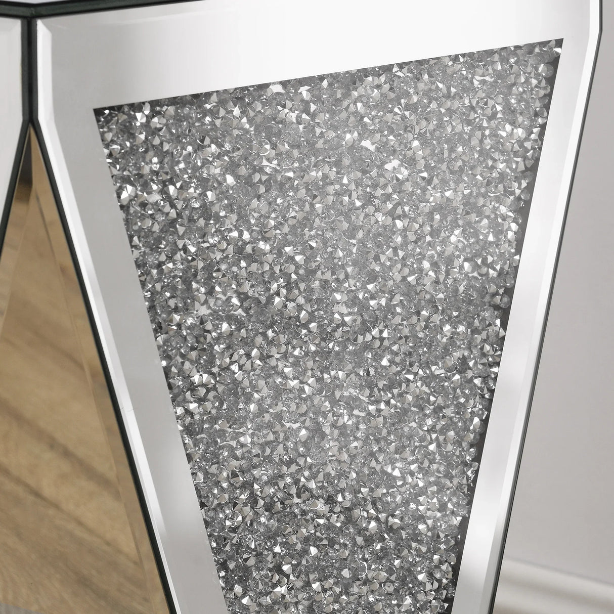 Side Table Geometric Mirrored Decorative Living Room Silver - Furniture Home Direct