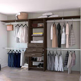 Closet System With Drawers And Shelves In Dark Walnut - Furniture Home Direct