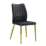 Medieval Modern Dining Chairs With Cushions And Metal Legs Material (Set of 4) - Black - Furniture Home Direct