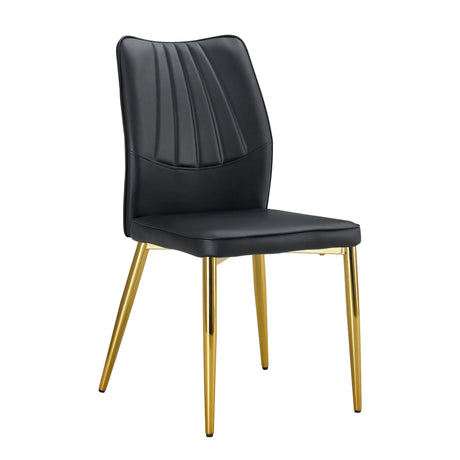 Medieval Modern Dining Chairs With Cushions And Metal Legs Material (Set of 4) - Black - Furniture Home Direct