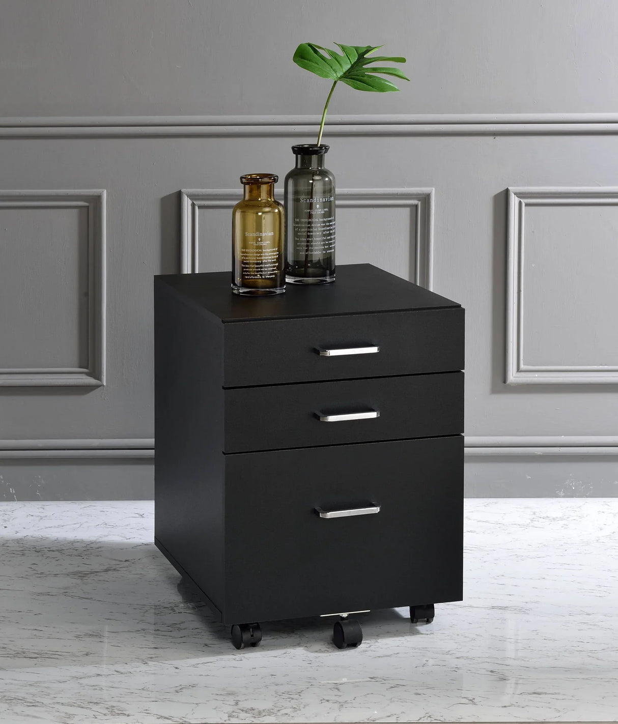 Tennos - Cabinet - Black / Chrome - Furniture Home Direct